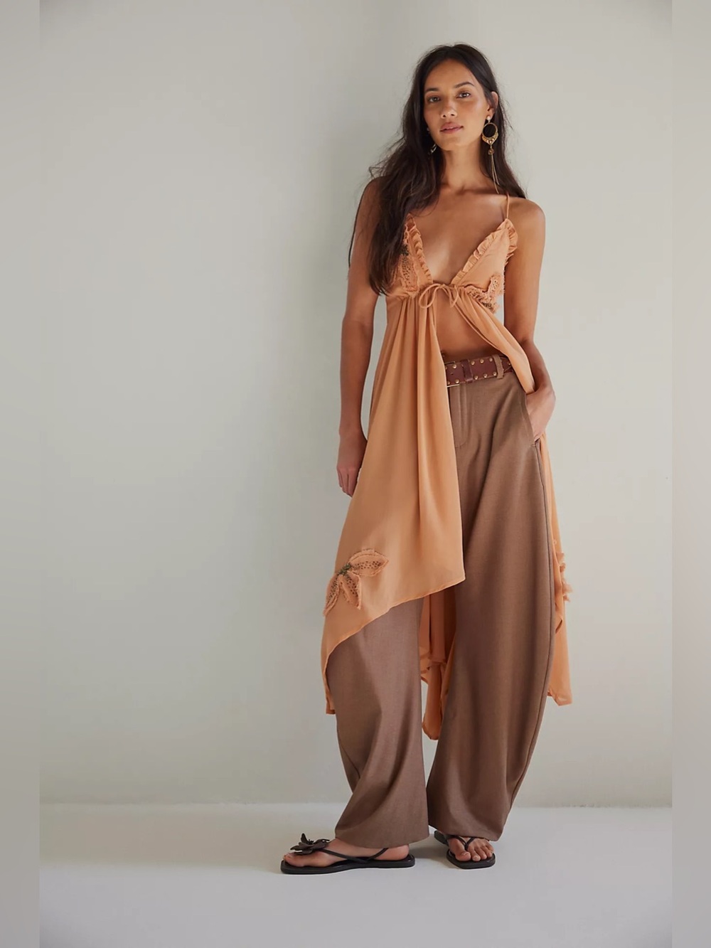 NWT! FP Free People Harlow Embellished Maxi Top Sz XS